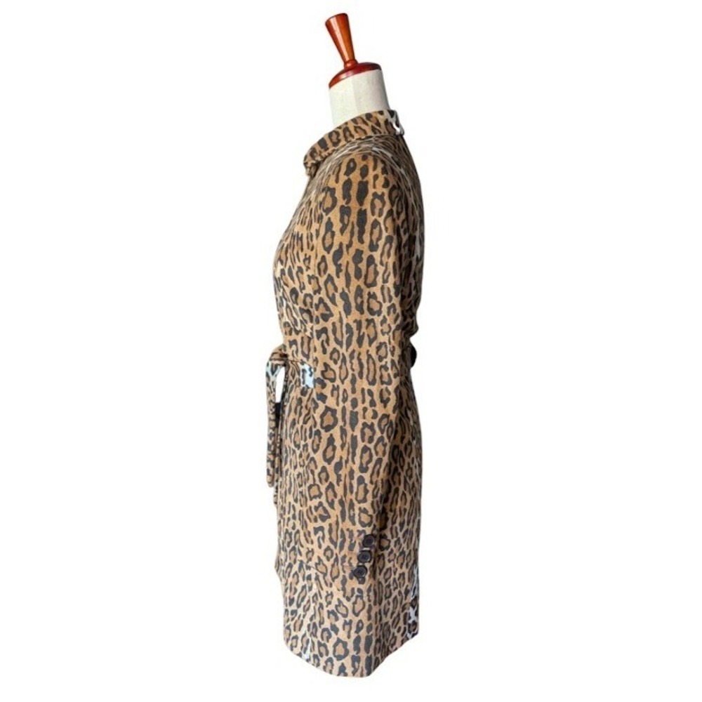 Moschino Cheap and Chic Leopard Print Trench Coat Brown Animal Pattern Size 6 - Picture 3 of 10